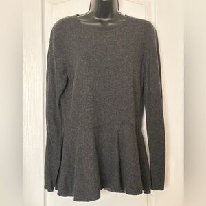 LOFT Charcoal Gray Women's Peplum Sweater